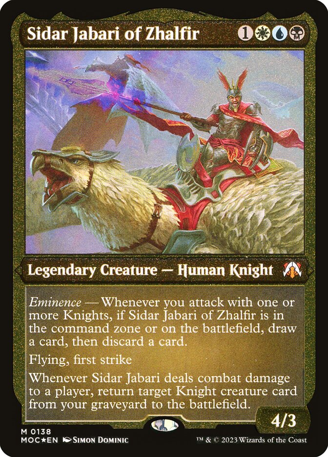 Magic the Gathering Card - Sidar Jabari of Zhalfir - MTG Circle
