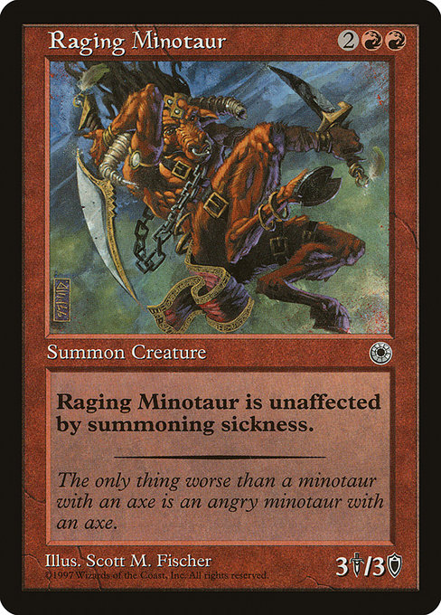 Magic the Gathering Card - Raging Minotaur - MTG Circle