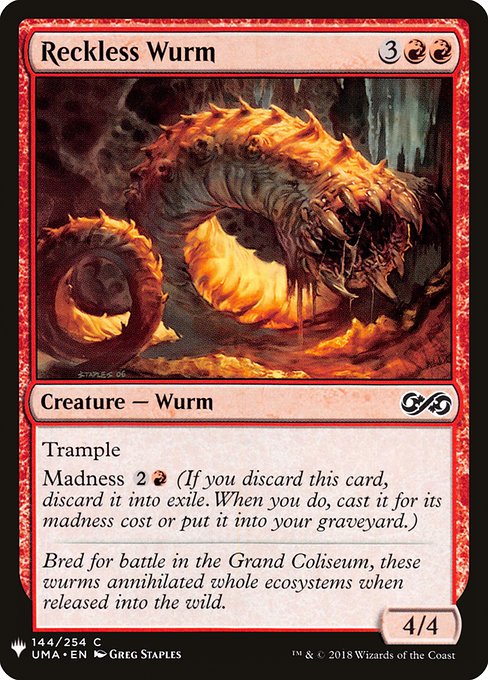 Magic the Gathering Card - Reckless Wurm - MTG Circle