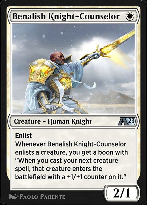 Magic the Gathering Card - Benalish Knight-Counselor - MTG Circle