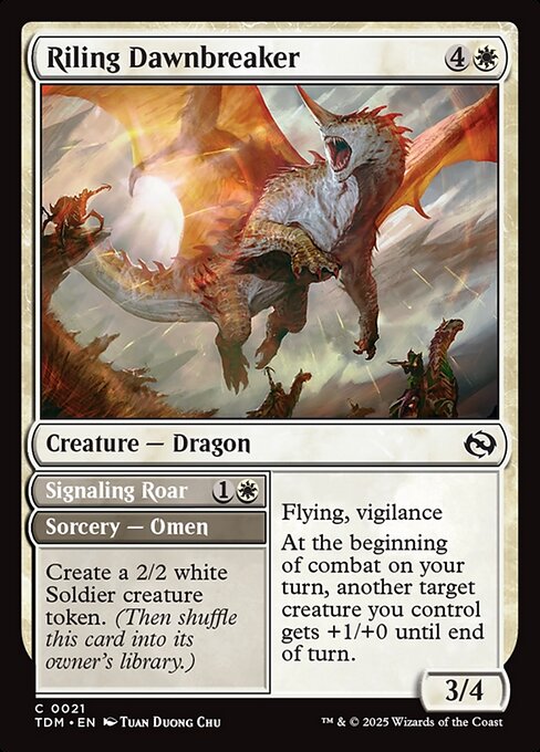 Magic the Gathering Card - Riling Dawnbreaker // Signaling Roar - MTG Circle