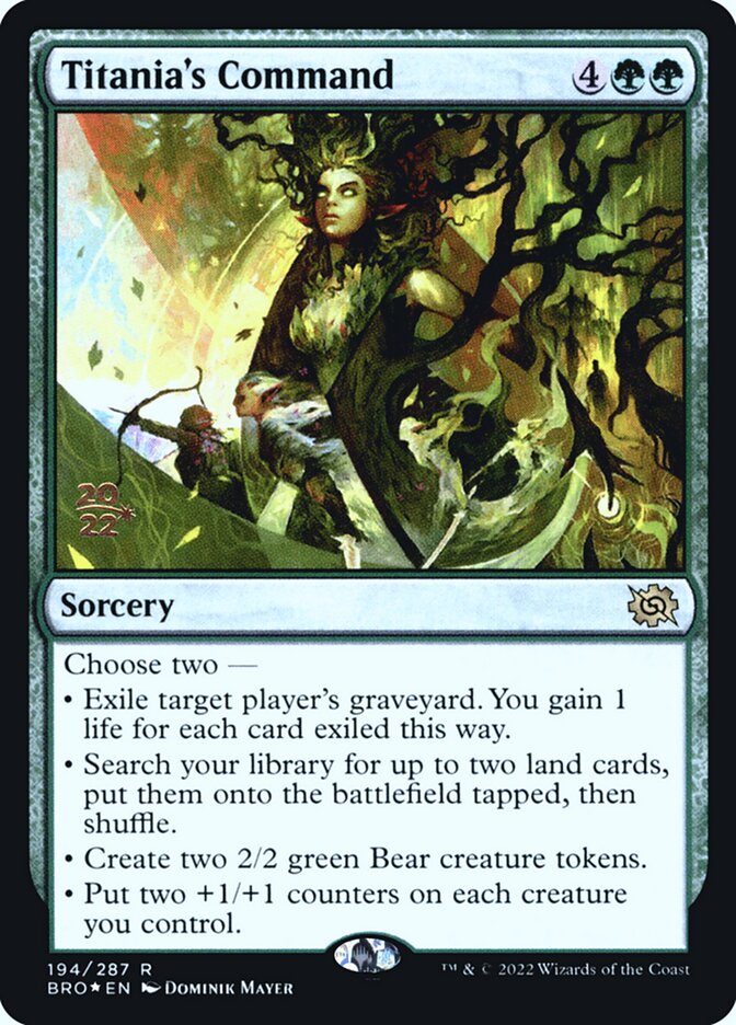 Magic the Gathering Card - Titania's Command - MTG Circle