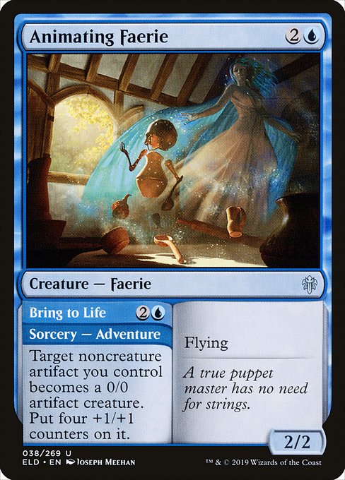 Magic the Gathering Card - Animating Faerie // Bring to Life - MTG Circle