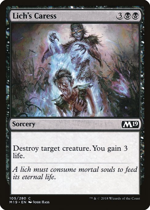Magic the Gathering Card - Lich's Caress - MTG Circle