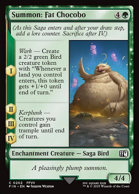 Magic the Gathering Card - Summon: Fat Chocobo - MTG Circle