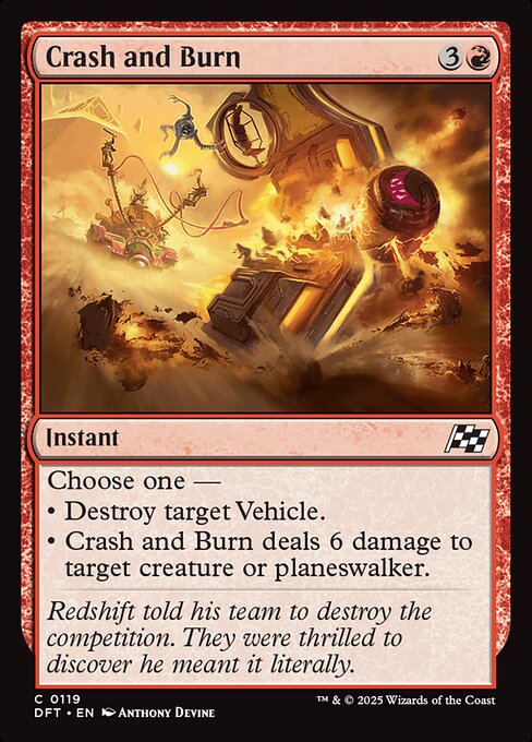 Magic the Gathering Card - Crash and Burn - MTG Circle
