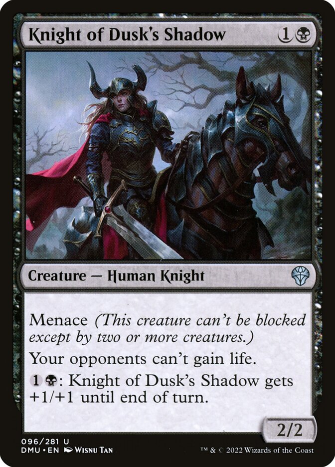 Magic the Gathering Card - Knight of Dusk's Shadow - MTG Circle