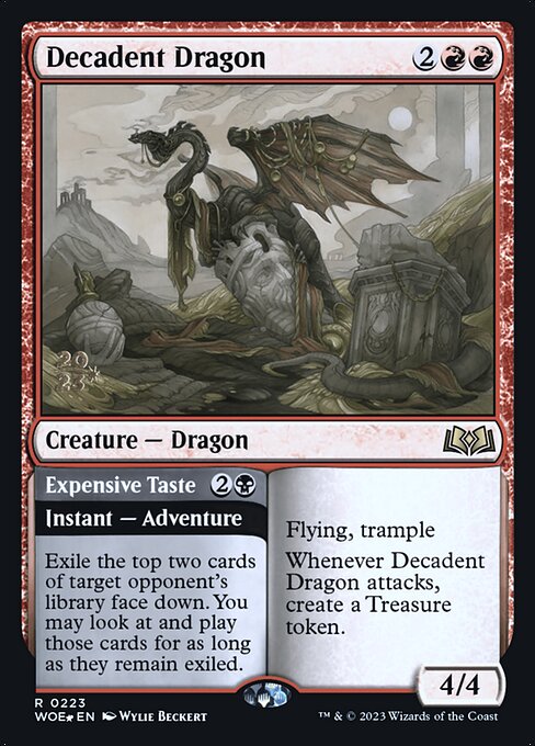 Magic the Gathering Card - Decadent Dragon // Expensive Taste - MTG Circle