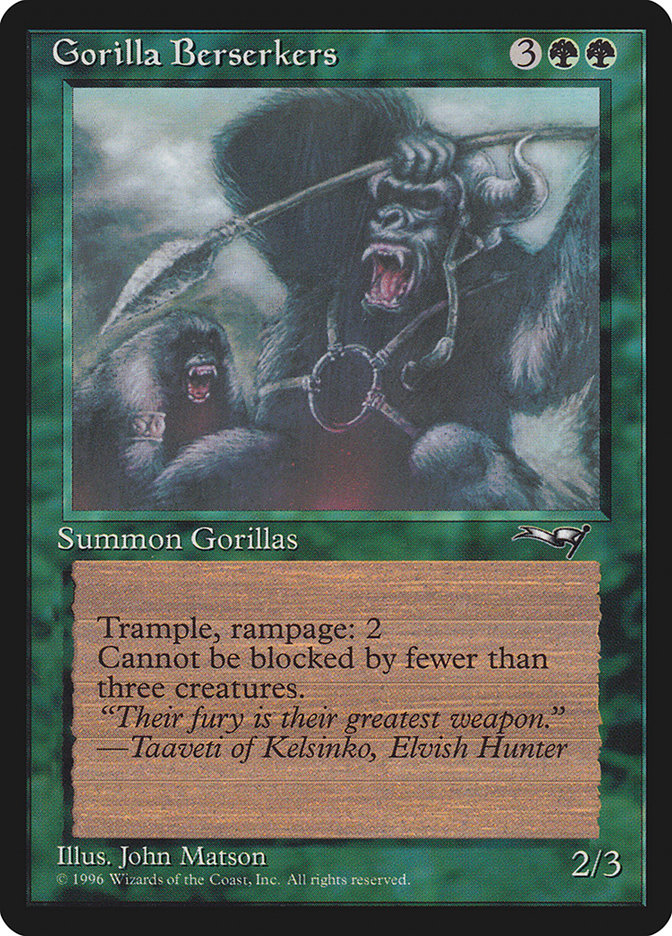 Magic the Gathering Card - Gorilla Berserkers - MTG Circle