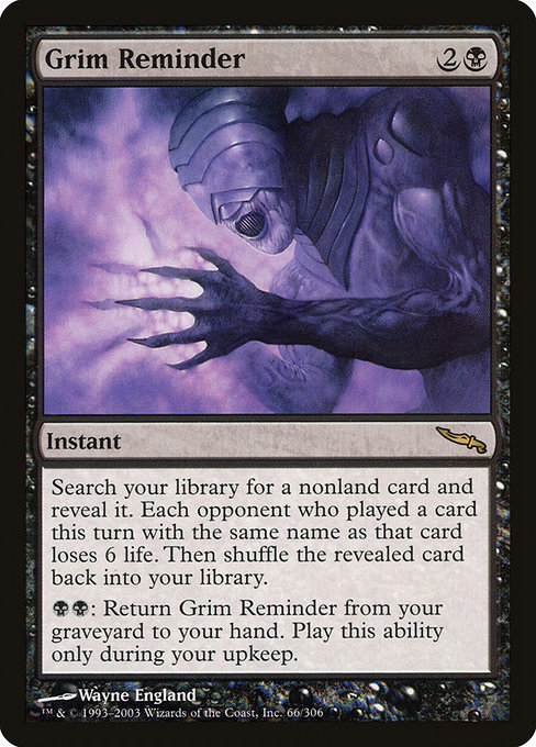 Magic the Gathering Card - Grim Reminder - MTG Circle