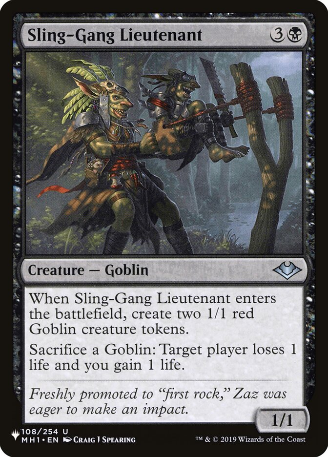 Magic the Gathering Card - Sling-Gang Lieutenant - MTG Circle