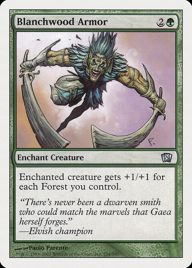 Magic the Gathering Card - Blanchwood Armor - MTG Circle