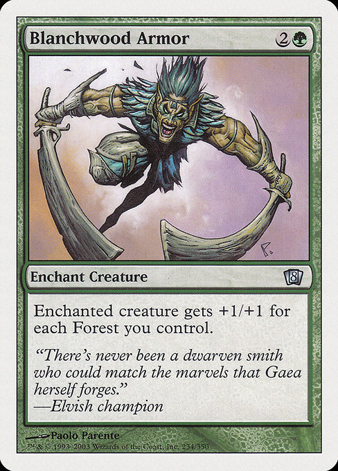 Magic the Gathering Card - Blanchwood Armor - MTG Circle