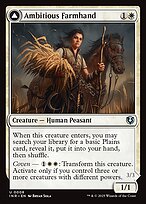 Magic the Gathering Card - Ambitious Farmhand // Seasoned Cathar - MTG Circle