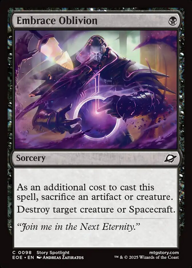 Magic the Gathering Card - Embrace Oblivion - MTG Circle