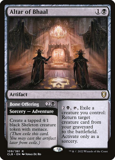 Magic the Gathering Card - Altar of Bhaal // Bone Offering - MTG Circle