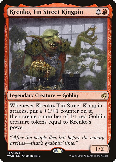 Magic the Gathering Card - Krenko, Tin Street Kingpin - MTG Circle