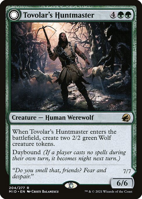 Magic the Gathering Card - Tovolar's Huntmaster // Tovolar's Packleader - MTG Circle