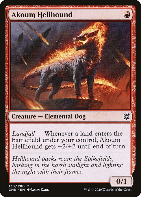 Magic the Gathering Card - Akoum Hellhound - MTG Circle