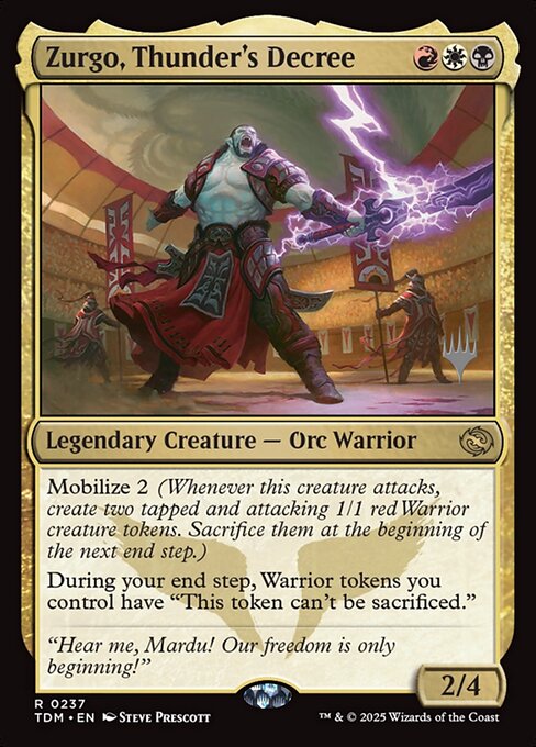 Magic the Gathering Card - Zurgo, Thunder's Decree - MTG Circle