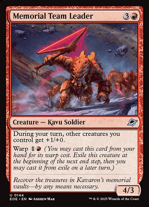 Magic the Gathering Card - Memorial Team Leader - MTG Circle