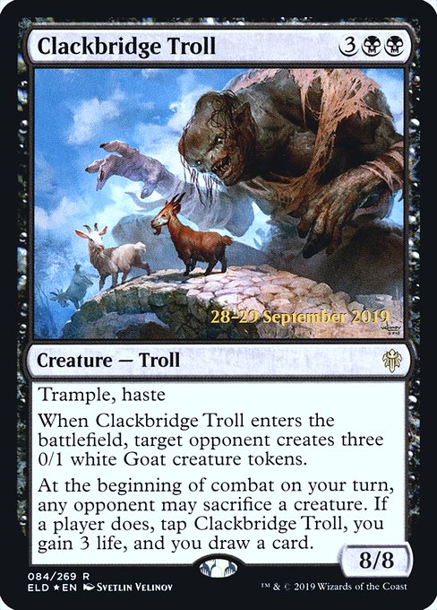 Magic the Gathering Card - Clackbridge Troll - MTG Circle