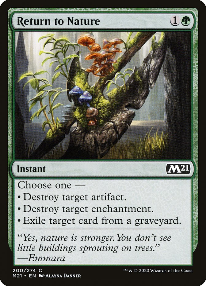 Magic the Gathering Card - Return to Nature - MTG Circle