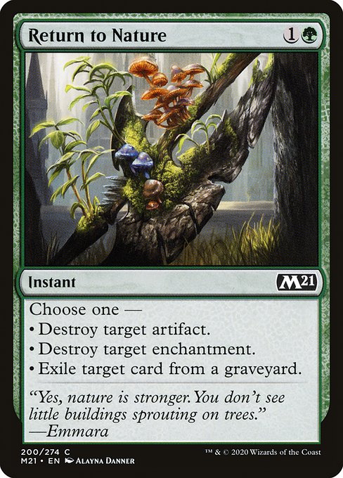 Magic the Gathering Card - Return to Nature - MTG Circle