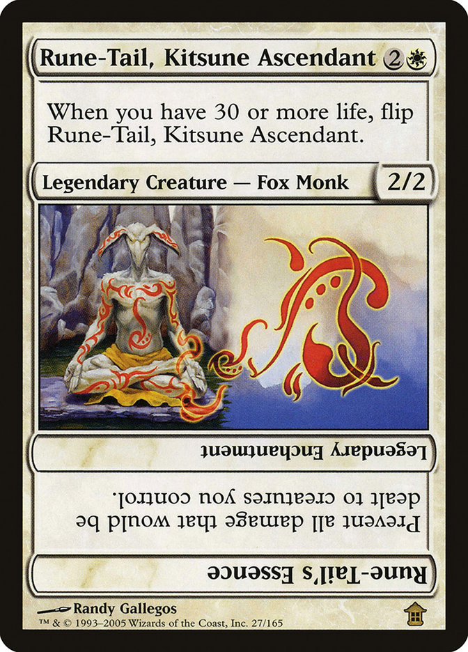 Magic the Gathering Card - Rune-Tail, Kitsune Ascendant // Rune-Tail's Essence - MTG Circle