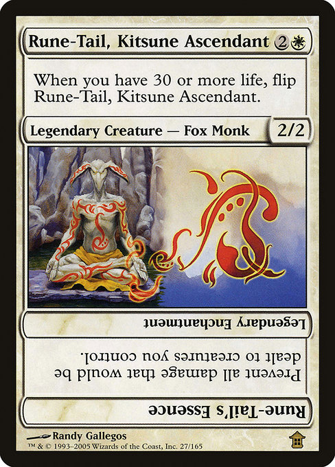 Magic the Gathering Card - Rune-Tail, Kitsune Ascendant // Rune-Tail's Essence - MTG Circle