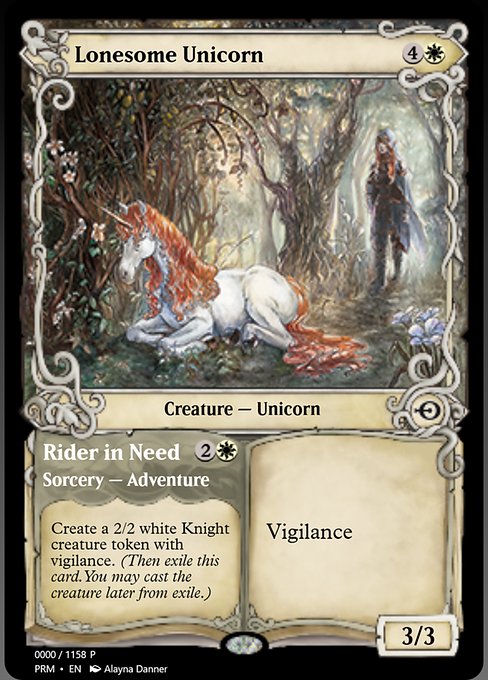Magic the Gathering Card - Lonesome Unicorn // Rider in Need - MTG Circle