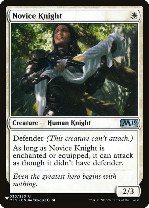 Magic the Gathering Card - Novice Knight - MTG Circle