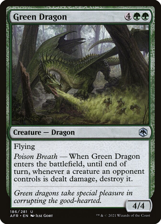 Magic the Gathering Card - Green Dragon - MTG Circle