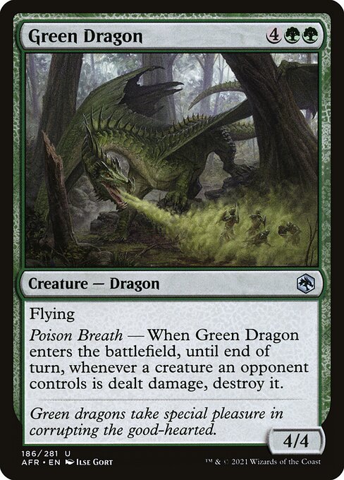 Magic the Gathering Card - Green Dragon - MTG Circle