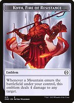 Magic the Gathering Card - Koth, Fire of Resistance Emblem - MTG Circle