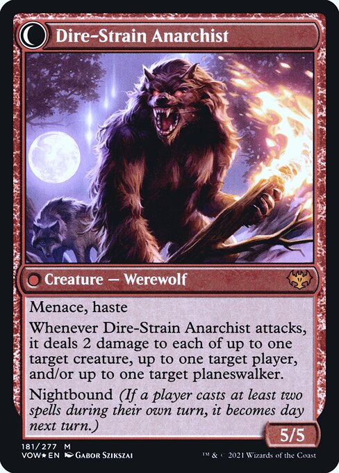 Magic the Gathering Card - Dire-Strain Anarchist - MTG Circle