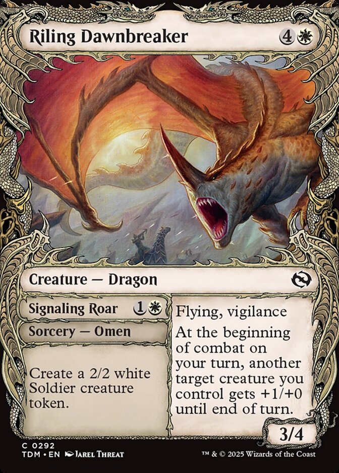 Magic the Gathering Card - Riling Dawnbreaker // Signaling Roar - MTG Circle