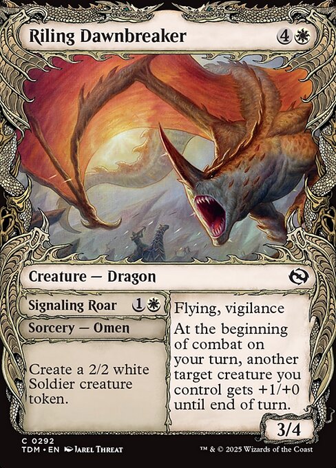 Magic the Gathering Card - Riling Dawnbreaker // Signaling Roar - MTG Circle