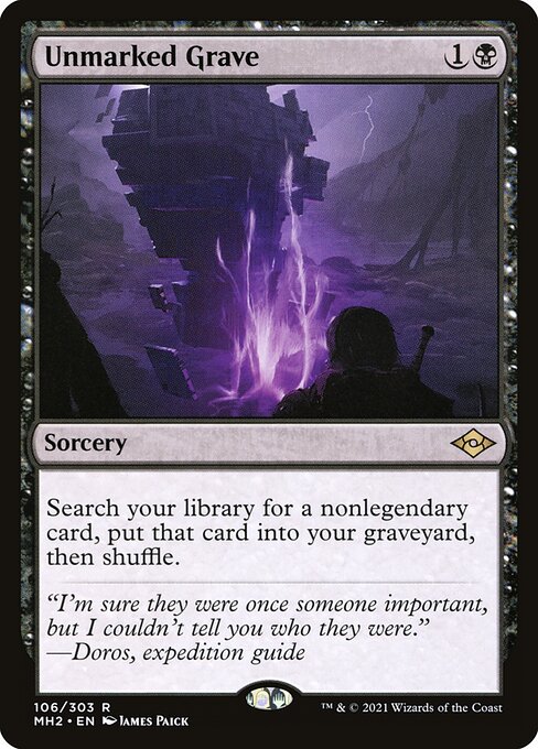 Magic the Gathering Card - Unmarked Grave - MTG Circle