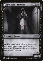 Magic the Gathering Card - Innocent Traveler // Malicious Invader - MTG Circle