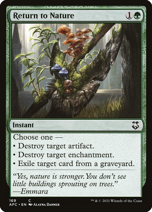 Magic the Gathering Card - Return to Nature - MTG Circle