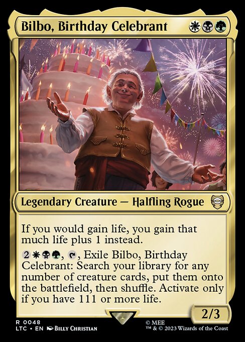 Magic the Gathering Card - Bilbo, Birthday Celebrant - MTG Circle