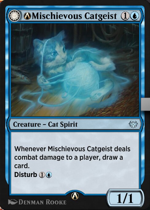 Magic the Gathering Card - A-Mischievous Catgeist - MTG Circle
