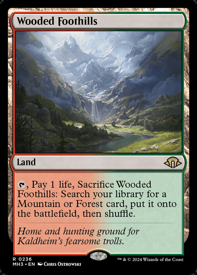 Magic the Gathering Card - Wooded Foothills - MTG Circle