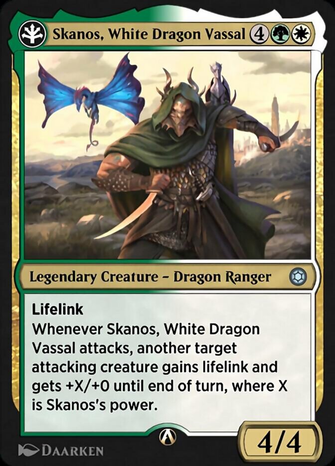 Magic the Gathering Card - Skanos, White Dragon Vassal - MTG Circle