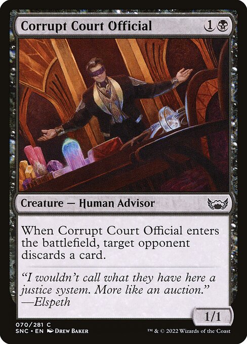 Magic the Gathering Card - Corrupt Court Official - MTG Circle