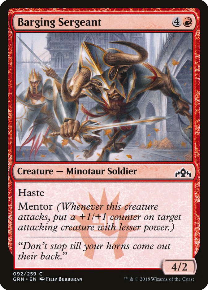 Magic the Gathering Card - Barging Sergeant - MTG Circle