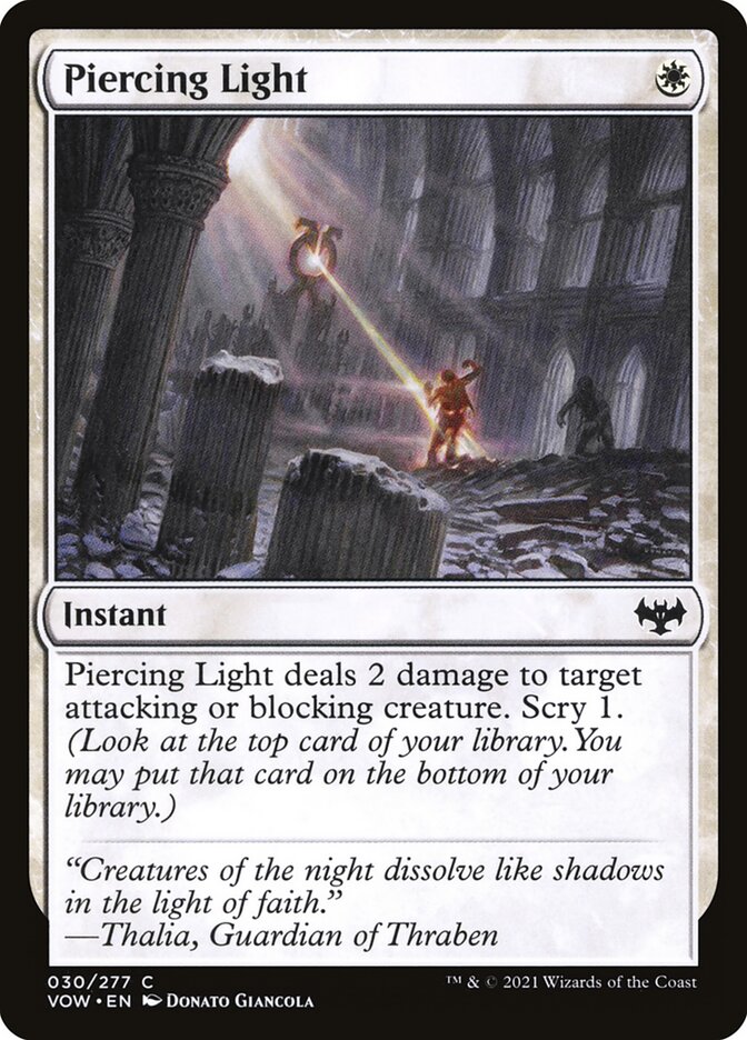 Magic the Gathering Card - Piercing Light - MTG Circle