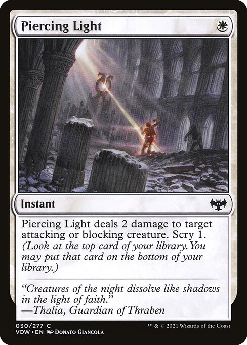 Magic the Gathering Card - Piercing Light - MTG Circle