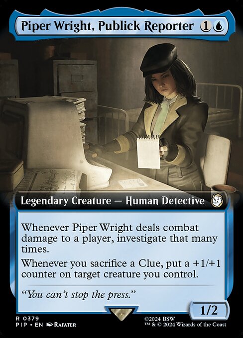 Magic the Gathering Card - Piper Wright, Publick Reporter - MTG Circle